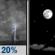 Tonight: Isolated Showers And Thunderstorms then Mostly Clear